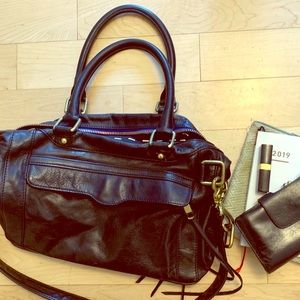 Rebecca Minkoff MAM Black w blue zip dash lining